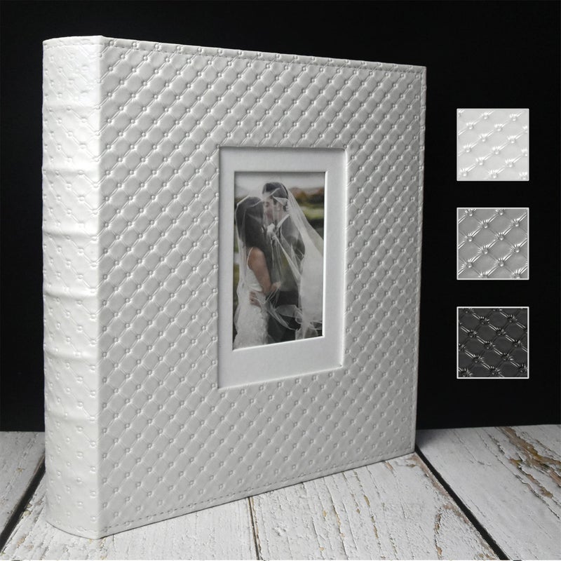fazhongfa Photo Album E-Manny Photo Books for 4x6 Pictures Large Capacity Wedding Albums 500 Hold Photos for Family Couple Memories Book Birthday Anniversary Travel Foto Album Acid Free (White) - Image 1
